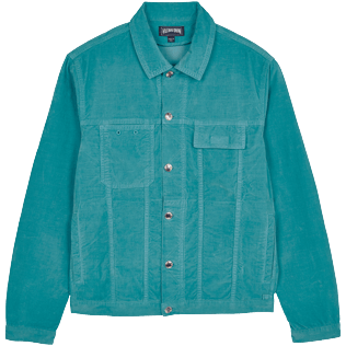 Herren Andere Uni - Trucker-Jacke aus Samt für Herren, Türkis front Herren Andere Uni - Trucker-Jacke aus Samt für Herren, Türkis front