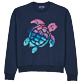 Herren Andere Bedruckt - Embroidered Turtle Sweatshirt aus Baumwolle für Herren, Marineblau Vorderansicht