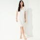 Women Others Solid - Women Terry Jacquard Long Polo Dress, Chalk details view 1
