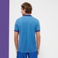 Men Others Solid - Men Changing Cotton Pique Polo Shirt Solid, Azure back worn view