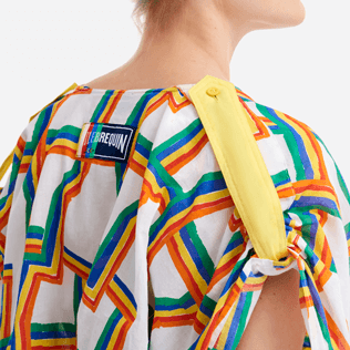 Women Others Printed - Women long Cover-up in cotton voile Africain - Vilebrequin x JCC+ - Limited Edition, White supp2 Women Others Printed - Women long Cover-up in cotton voile Africain - Vilebrequin x JCC+ - Limited Edition, White supp2
