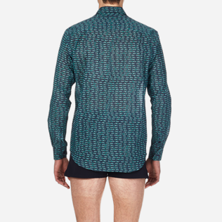 Hemden Bedruckt - Modernist Fish Unisex-Hemd aus Baumwollvoile, Marineblau supp2 Hemden Bedruckt - Modernist Fish Unisex-Hemd aus Baumwollvoile, Marineblau supp2