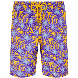 Men Short classic Printed - Men Swim Trunks Long Ultra-light and packable Octopus Band, Yellow front view