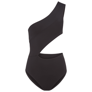 Women One piece Solid - Women One piece Swimsuit Solid, Black front Women One piece Solid - Women One piece Swimsuit Solid, Black front