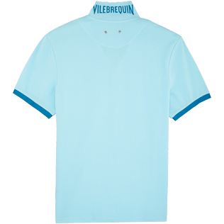Hombre Autros Liso - Polo en piqué de algodón de color liso para hombre, Aguamarina back Hombre Autros Liso - Polo en piqué de algodón de color liso para hombre, Aguamarina back