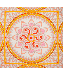 Pañuelo de seda cuadrado con estampado Mandala Camellia vista frontal