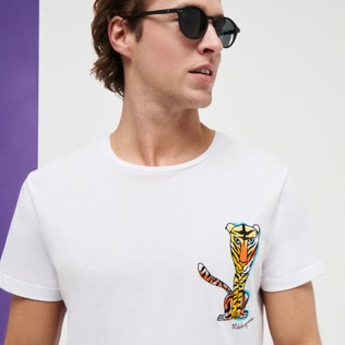 Men Others Embroidered - Men Cotton T-shirt The year of the tiger, White details view 1