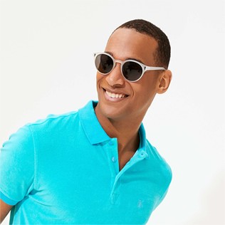 Autros Liso - Gafas de sol de color liso unisex, Blanco detalles vista 2