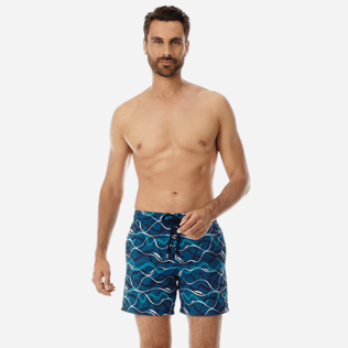Herren Bestickte Bestickt - Ostend Badehose mit Stickarbeiten für Herren – Limitierte Serie, Gischt frontworn Herren Bestickte Bestickt - Ostend Badehose mit Stickarbeiten für Herren – Limitierte Serie, Gischt frontworn