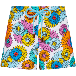 Women Others Printed - Women Swim Short Marguerites, White front view