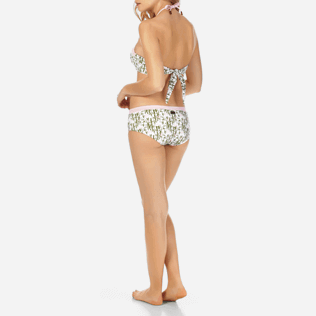 Mujer Bandeau Estampado - Top de bikini bandeau con estampado Bamboo Song para mujer, Peony backworn Mujer Bandeau Estampado - Top de bikini bandeau con estampado Bamboo Song para mujer, Peony backworn