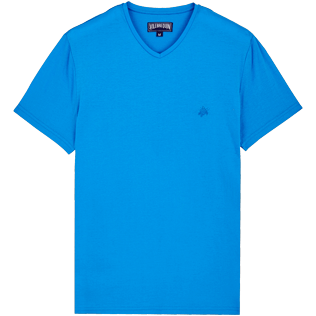Hombre Autros Liso - Camiseta de algodón mercerizado liso con cuello de pico para hombre, Atoll front Hombre Autros Liso - Camiseta de algodón mercerizado liso con cuello de pico para hombre, Atoll front