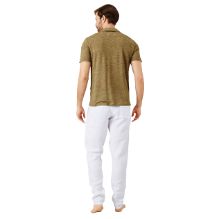 Herren Andere Uni - Solid Polohemd aus Leinenjersey für Herren, Heather sycamore backworn Herren Andere Uni - Solid Polohemd aus Leinenjersey für Herren, Heather sycamore backworn