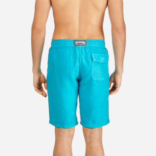 Men Others Solid - Men Italian Pockets Linen Bermuda Shorts Solid, Curacao supp2 Men Others Solid - Men Italian Pockets Linen Bermuda Shorts Solid, Curacao supp2