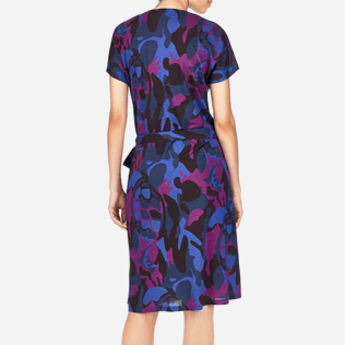 Mujer Vestido Estampado - Vestido envolvente con estampado Camouflage Turtles, Ciruela supp2 Mujer Vestido Estampado - Vestido envolvente con estampado Camouflage Turtles, Ciruela supp2