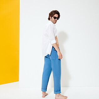 Uomo Altri Unita - Pantaloni uomo con girovita elasticizzato, Oceano backworn Uomo Altri Unita - Pantaloni uomo con girovita elasticizzato, Oceano backworn
