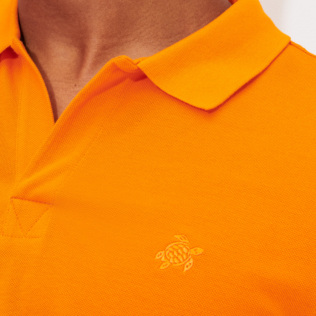 Picture of Men Others Solid - Men Cotton Pique Polo Shirt Solid, Apricot details view 1 Picture of Men Others Solid - Men Cotton Pique Polo Shirt Solid, Apricot details view 1
