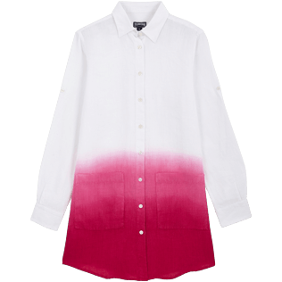 Femme AUTRES Uni - Robe chemise Tie & Dye Femme en Lin Unie, Groseille front Femme AUTRES Uni - Robe chemise Tie & Dye Femme en Lin Unie, Groseille front