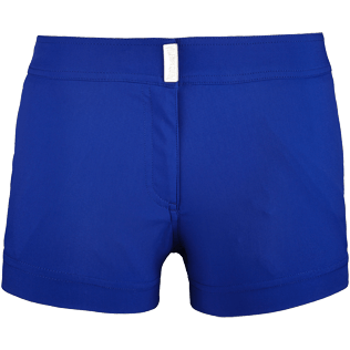 Donna Altri Unita - Shorts da bagno donna in tessuto elasticizzato tinta unita, Blu nettuno front Donna Altri Unita - Shorts da bagno donna in tessuto elasticizzato tinta unita, Blu nettuno front