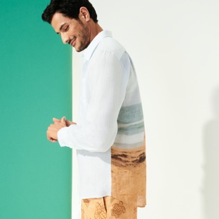 Hombre Autros Estampado - Camisa de lino con estampado Père & Fils para hombre, Cielo 2 detalles vista 4