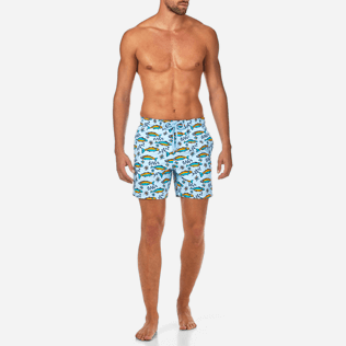 Hombre Corte Clásico Estampado - Bañador con estampado Sardine à l'Huile, Cielo azul frontworn Hombre Corte Clásico Estampado - Bañador con estampado Sardine à l'Huile, Cielo azul frontworn