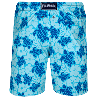 Hombre Clásico largon Estampado - Bañador largo elástico con estampado Tortues Hawaï para hombre - EXCLUSIVA ONLINE, Celeste back Hombre Clásico largon Estampado - Bañador largo elástico con estampado Tortues Hawaï para hombre - EXCLUSIVA ONLINE, Celeste back