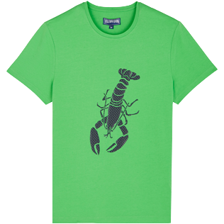 Uomo Altri Stampato - T-shirt uomo in cotone Lobster 3D Effect, Verde prato inglese front Uomo Altri Stampato - T-shirt uomo in cotone Lobster 3D Effect, Verde prato inglese front