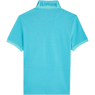 Bild von Herren Andere Uni - Solid Polohemd aus Baumwollpikee für Herren, Aquamarin blau Rückansicht Bild von Herren Andere Uni - Solid Polohemd aus Baumwollpikee für Herren, Aquamarin blau Rückansicht