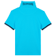 Boys Others Solid - Boys Cotton Pique Polo Shirt Solid, Azure back view