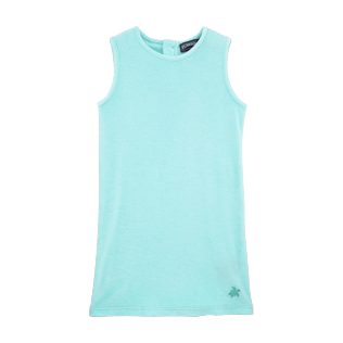 Filles Robes Uni - Robe sans manches Éponge Unie, Lagon front Filles Robes Uni - Robe sans manches Éponge Unie, Lagon front
