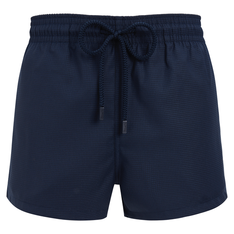 Vilebrequin Micro Carreaux Short Woolen Swim Trunks In Blue