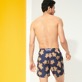 Men Classic Printed - Men Swimwear Sand Turtles, Navy back worn view