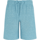 Unisex Linen Jersey Bermuda Shorts Solid Heather azure vista frontal