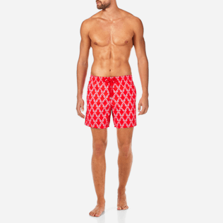 Men Classic / Moorea Printed - Valentine Day Hippocampes Swim shorts, Poppy red frontworn Men Classic / Moorea Printed - Valentine Day Hippocampes Swim shorts, Poppy red frontworn