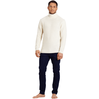 Men Others Solid - Men Wool Roll neck, Ecru frontworn Men Others Solid - Men Wool Roll neck, Ecru frontworn