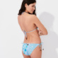 Women Classic brief Printed - Women Bikini Bottom to be tied Mandala, Lagoon back worn view