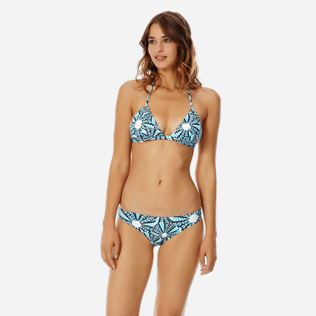 Damen Triangel Bedruckt - Oursinade Triangel-Bikinioberteil für Damen, Marineblau frontworn Damen Triangel Bedruckt - Oursinade Triangel-Bikinioberteil für Damen, Marineblau frontworn