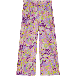 Women Others Printed - Women Silk Pants Rainbow Flowers, Cyclamen front view