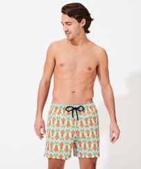 Men Ultra-light classique Printed - Men Swim Trunks Ultra-light and packable 2008 Graphic Squids , Lagoon front worn view