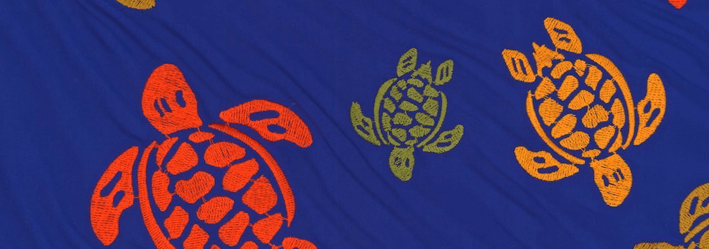 Men Others Embroidered - Men Embroidered Swim Trunks Ronde Des Tortues - Limited Edition, Purple blue print