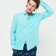 Men Others Solid - Men Linen Shirt Solid, Lazulii blue front worn view