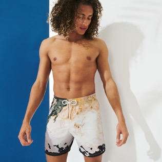 男款 Classic 印制 - 男士 Distortive water 泳裤 - Vilebrequin x Highsnobiety, Wild stone 细节视图3