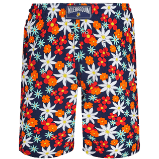 Men Long classic Printed - Men Swim Trunks Long 1977 Spring Flowers, Navy back Men Long classic Printed - Men Swim Trunks Long 1977 Spring Flowers, Navy back