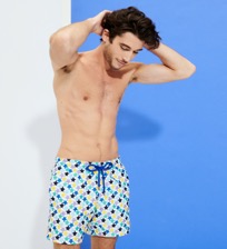 Men Embroidered Embroidered - Men Swim Trunks Embroidered - Limited Edition, White front worn view