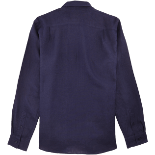 Men Others Solid - Men Linen Shirt Solid, Navy back Men Others Solid - Men Linen Shirt Solid, Navy back