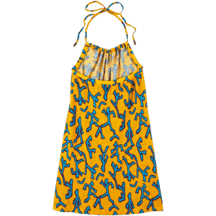 Donna vestito Stampato - Vestito allacciato al collo Danse du Feu, Curcuma back Donna vestito Stampato - Vestito allacciato al collo Danse du Feu, Curcuma back