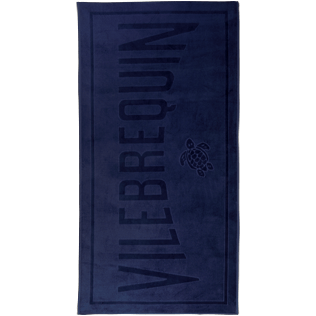 Others Solid - Beach Towel in Terry Cloth Solid Jacquard, Navy front Others Solid - Beach Towel in Terry Cloth Solid Jacquard, Navy front