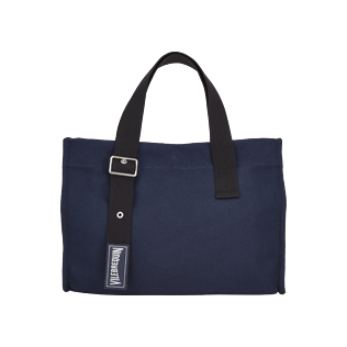 Others Solid - Small Cotton Beach Bag Solid, Navy front Others Solid - Small Cotton Beach Bag Solid, Navy front
