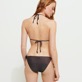 Mujer Fitted Liso - Braguita de bikini con tiras anudadas en los laterales y estampado Changeant Shiny para mujer, Burgundy vista trasera desgastada
