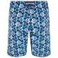 男款 Long classic 印制 - 男士 Batik Fishes 长款泳裤, Navy 后视图